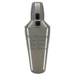 Engraved Cocktail Shaker with Strainer