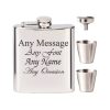 Engraved Stainless Steel 6oz Hip Flask with Funnel and Cups