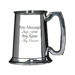 Engraved 20oz Pint Plain Pewter Tankard