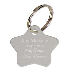 Personalised Engraved Matt Star Keyring