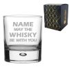 Engraved "Name may the Drink be with you" Novelty Whisky Tumbler With Gift Box
