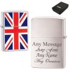 Engraved Brushed Chrome Union Jack Zippo, Official Zippo lighter
