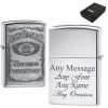 Engraved Polished Chrome Jack Daniels Zippo, Official Zippo lighter