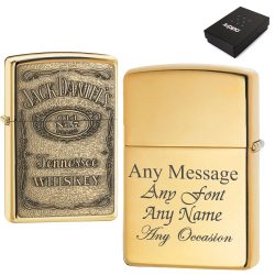 Engraved Brass Jack Daniels Zippo, Official Zippo lighter