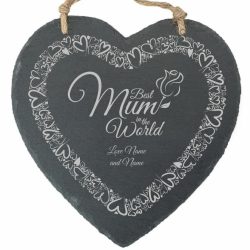 Personalised engraved Mothers Day, Best Mum, Memo Board - Heart-filled Border