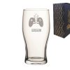 Personalised Engraved Pint Glass with Gaming Controller Name Design, Gift Boxed.