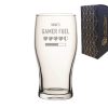Engraved Pint Glass with Name's Gamer Fuel Hearts Design, Gift Boxed, Personalise with any name for any gamer