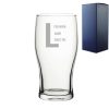 Engraved Pint Glass with For When Name Takes The L Design, Gift Boxed, Personalise with any name for any gamer