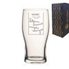 Engraved Pint Glass With Name Retro Arcade Game, Gift Boxed, Personalise with any name for any gamer