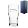 Engraved Pint Glass 20oz With  Mum You Rock Design Gift Boxed