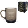 Engraved 260ml Retro Smoked Glass Tea and Coffee Mug with Gift Box