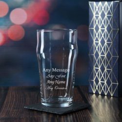 Engraved 570ml Pint Beer Glass with Gift Box