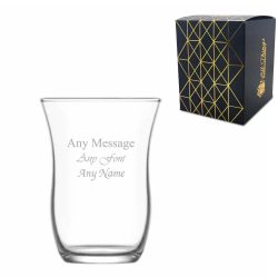 Engraved 95ml Glass Tea and coffee Cup with Gift Box