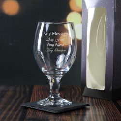 Engraved 400ml Beer and Ale Craft Glass with Gift Box