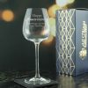 Engraved Happy Anniversary Wine Glass, Any Message, 12oz Cepages, Handwritten Design