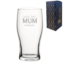 Engraved Mothers Day Pint Glass, Gift Boxed