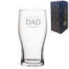 Engraved Fathers Day Pint Glass, Gift Boxed