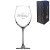Engraved Happy Birthday Enoteca Wine Glass, Gift Boxed