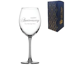 Engraved Anniversary Enoteca Wine Glass, Gift Boxed