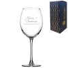 Engraved Merry Christmas Enoteca Wine Glass, Gift Boxed