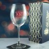 Engraved Any Message Enoteca Wine Glass, Gift Boxed