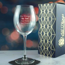 Engraved Any Message Enoteca Wine Glass, Gift Boxed