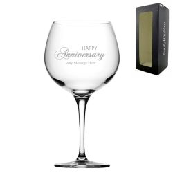 Engraved Anniversary Gin Balloon, Gift Boxed