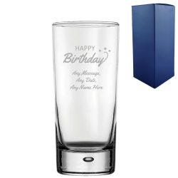 Engraved Happy Birthday Bubble Hiball, Gift Boxed
