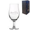 Engraved Anniversary Draft Stemmed Beer Glass, Gift Boxed