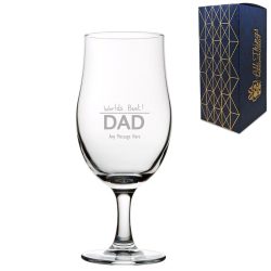 Engraved Fathers Day Draft Stemmed Beer Glass, Gift Boxed