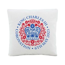 Printed Commemorative Coronation of the King Cushion and Cover