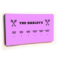 Personalised Novelty Purple 6 hook key holder - Cross keys
