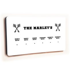 Personalised Novelty White 6 hook key holder - Cross keys