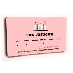 Personalised Novelty Pink 6 hook key holder - House