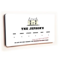 Personalised Novelty White 6 hook key holder - House