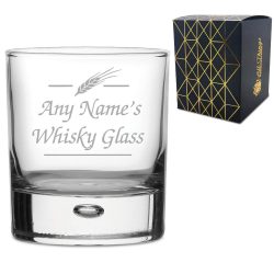 Engraved Novelty 11.5oz Bubble Whisky glass, Names Whisky glass