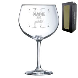 Engraved Christmas Primeur Gin Balloon with Name, Let's get lit! Design