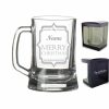 Engraved Christmas Tankard with Name Merry Christmas Design