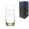 Engraved 390ml Green based Adora Hiball With Gift Box