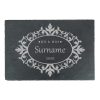 Engraved Rectangular Slate Cheeseboard with Mr and Mrs Design