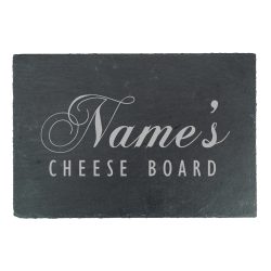 Engraved Rectangular Slate Cheeseboard with Name's Cheeseboard Design