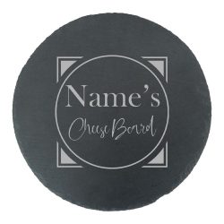 Engraved Round Slate Cheeseboard with Name's Cheeseboard with Circle Design