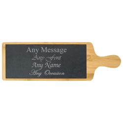 Engraved Bamboo and Slate Cheeseboard