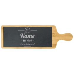 Engraved Bamboo and Slate Cheeseboard with Extra Matured Design