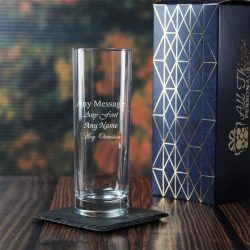 Engraved 315ml Tall Highball Glass with Gift Box