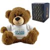 Dark Brown Teddy Bear with Top Class Teacher Design T-Shirt