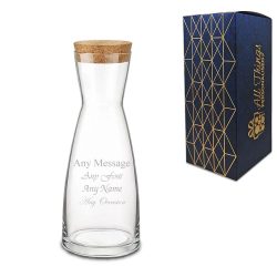 Engraved 285ml Ypsilon Carafe with Cork Lid