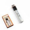 Engraved Slim Electric Lighter Silver Initials Gift Boxed