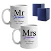 Mr and Mrs Mug Set, Classic Font Design, Ceramic 11oz/312ml Mugs