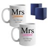 Mrs and Mrs Mug Set, Classic Font Design, Ceramic 11oz/312ml Mugs